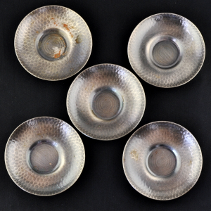 5 Japanese silvery steel Cha Tuo (saucers)