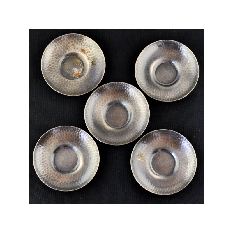 5 Japanese silvery steel Cha Tuo (saucers)