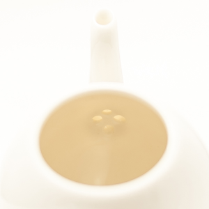 Ivory white egg shaped mini teapot