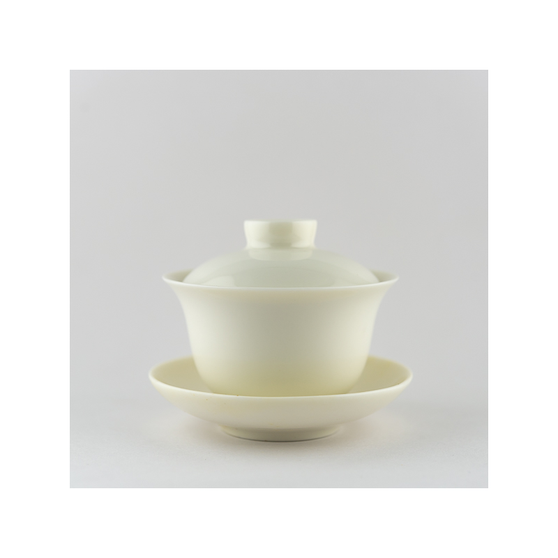 Gaiwan en porcelaine blanche ivoire 