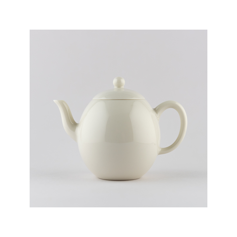 Ivory white egg shaped mini teapot